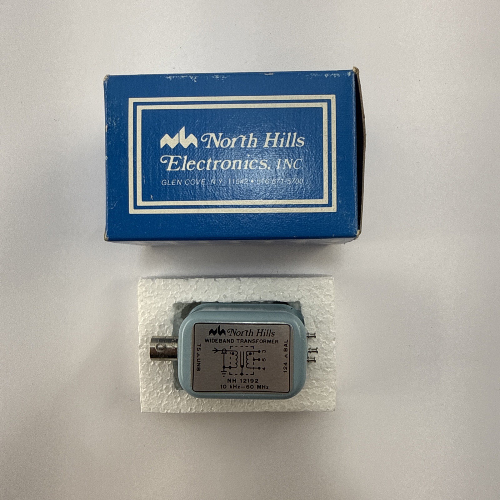 North Hills NH12192 Wideband Transformer 10kHz-60MHz 75Ω to 124Ω NIB