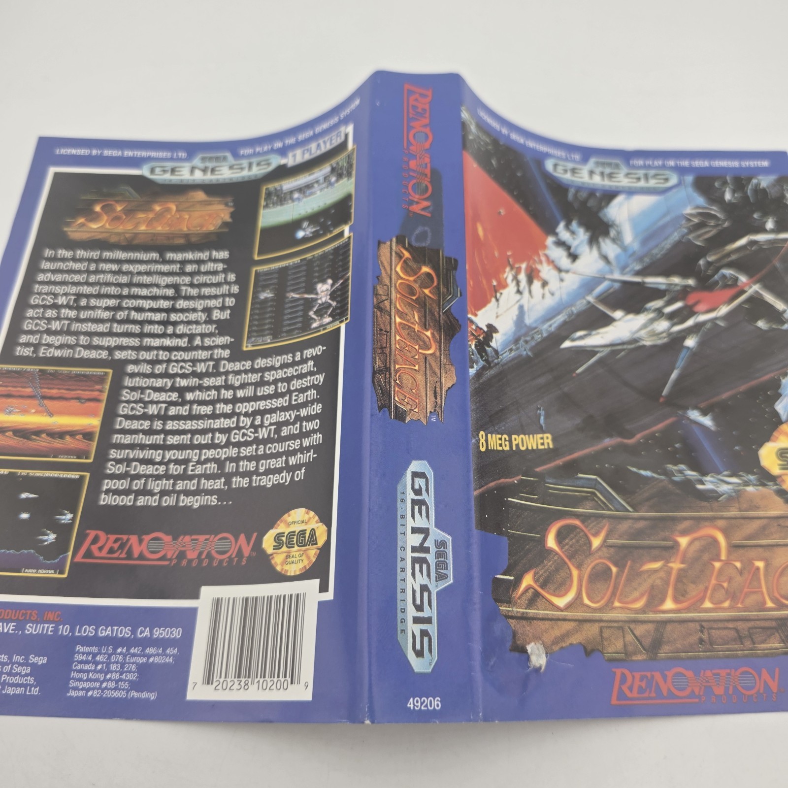 Sol Deace - Case Only - Sega Genesis - Authentic (No Game)
