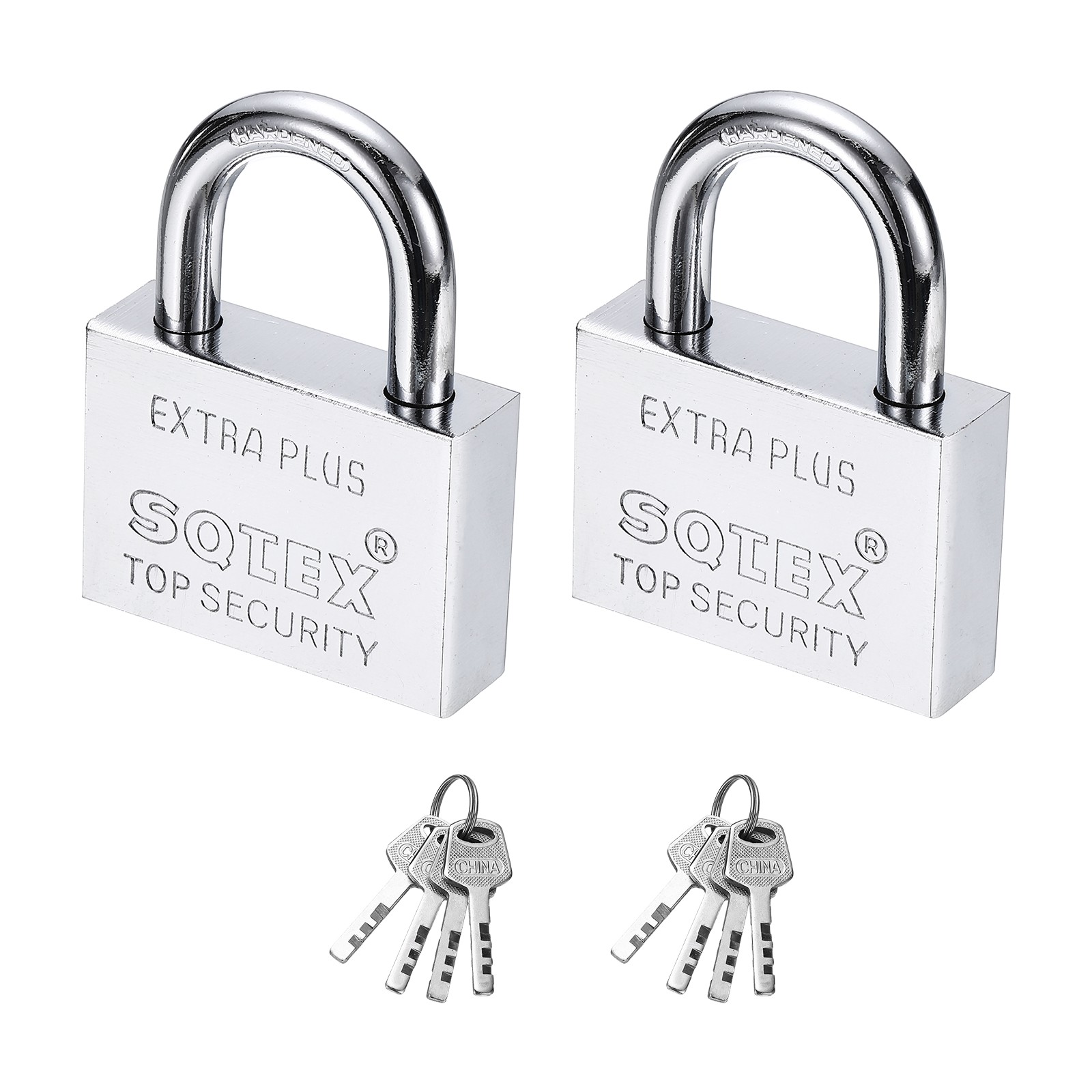 2Pcs 80 x 60 mm Heavy Duty Lock Alloy Steel High Security Padlocks with 6 Keys
