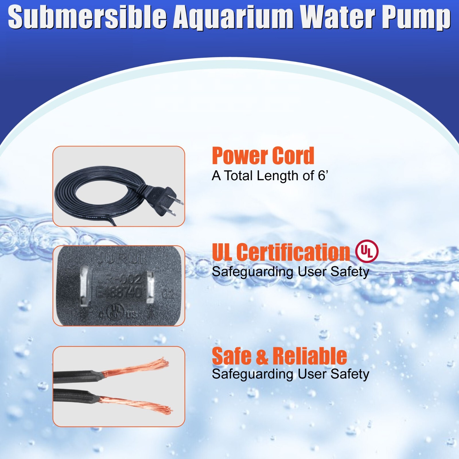 133 GPH Adjustable Submersible Powerhead Water Pump 1pc.