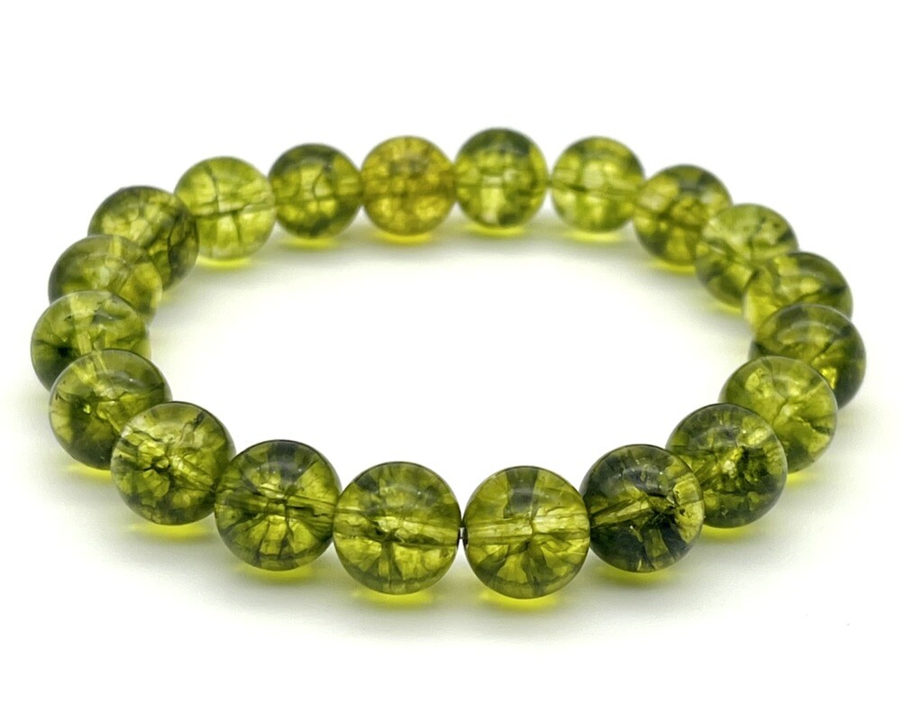 Handmade 10mm Peridot Gemstone Bead Balancing Bracelet