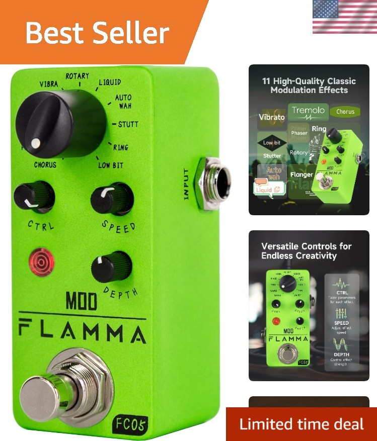 FC05 Mini Guitar Modulation Pedal: Chorus, Flanger & More - Bright Color