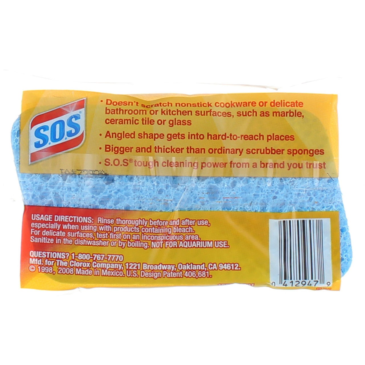 4 Pack S.O.S. All Surface Scrubber Sponge