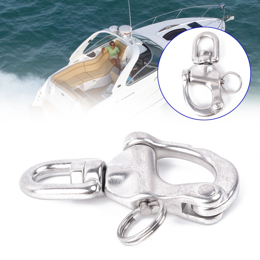 316 Stainless Steel Swivel Bail Snap Shackle Hook Marine Boat Yacht Hardware-US