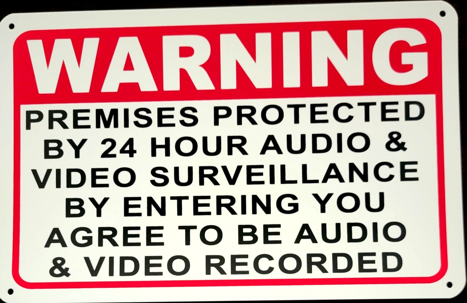 Warning Premises under 24 Hr Audio Video Surveillance home security cctv Signs