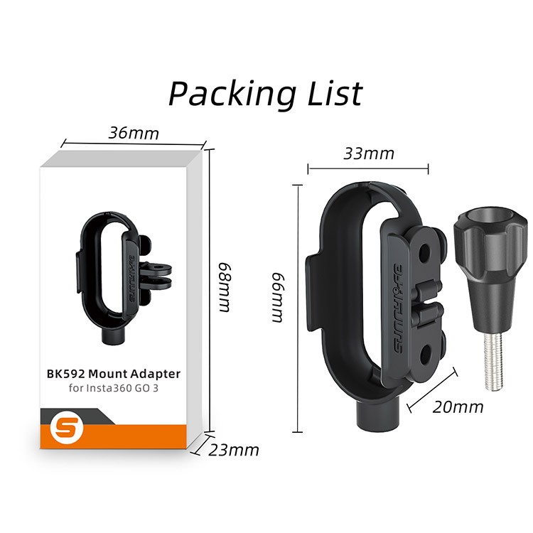 Mount Adapter Support Horizontal and Vertical Shooting Accessory for Insta GO 3
