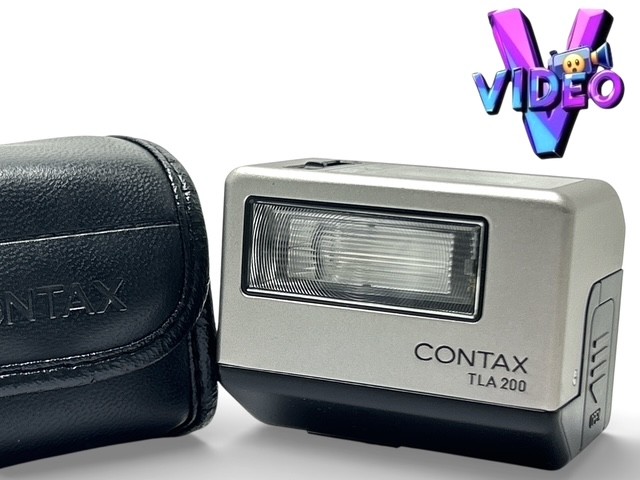 [MINT w/Case] Contax TLA200 Silver Shoe Mount Flash For G1 G2 From JAPAN