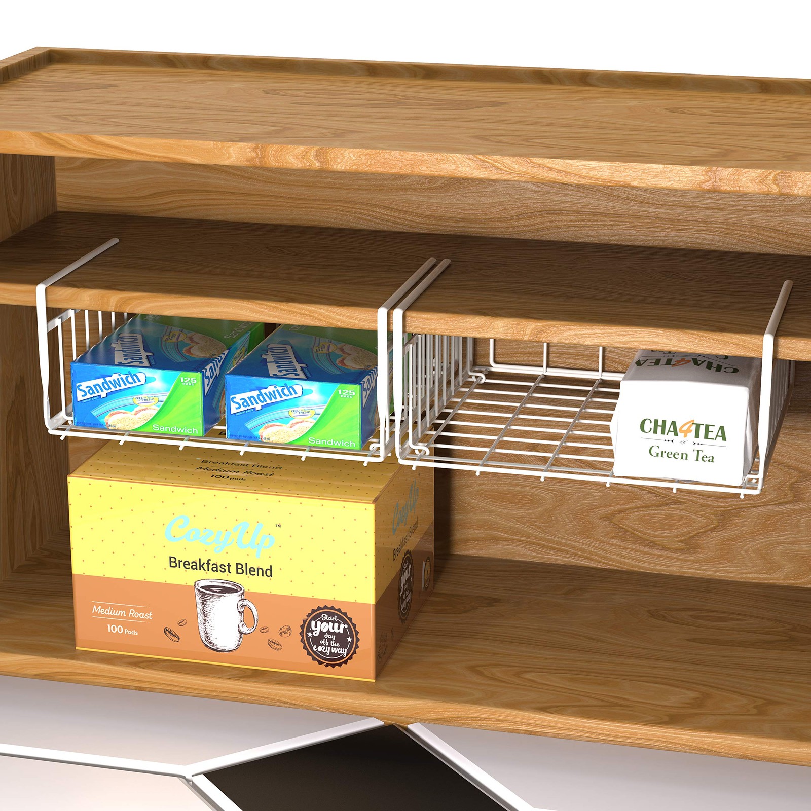 Re Under Shelf Basket White