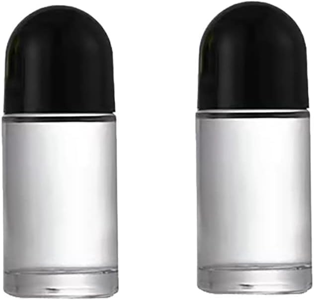 Junfamilee 2Pcs 50ml Clear Glass Roll on Bottles Empty Roller clear
