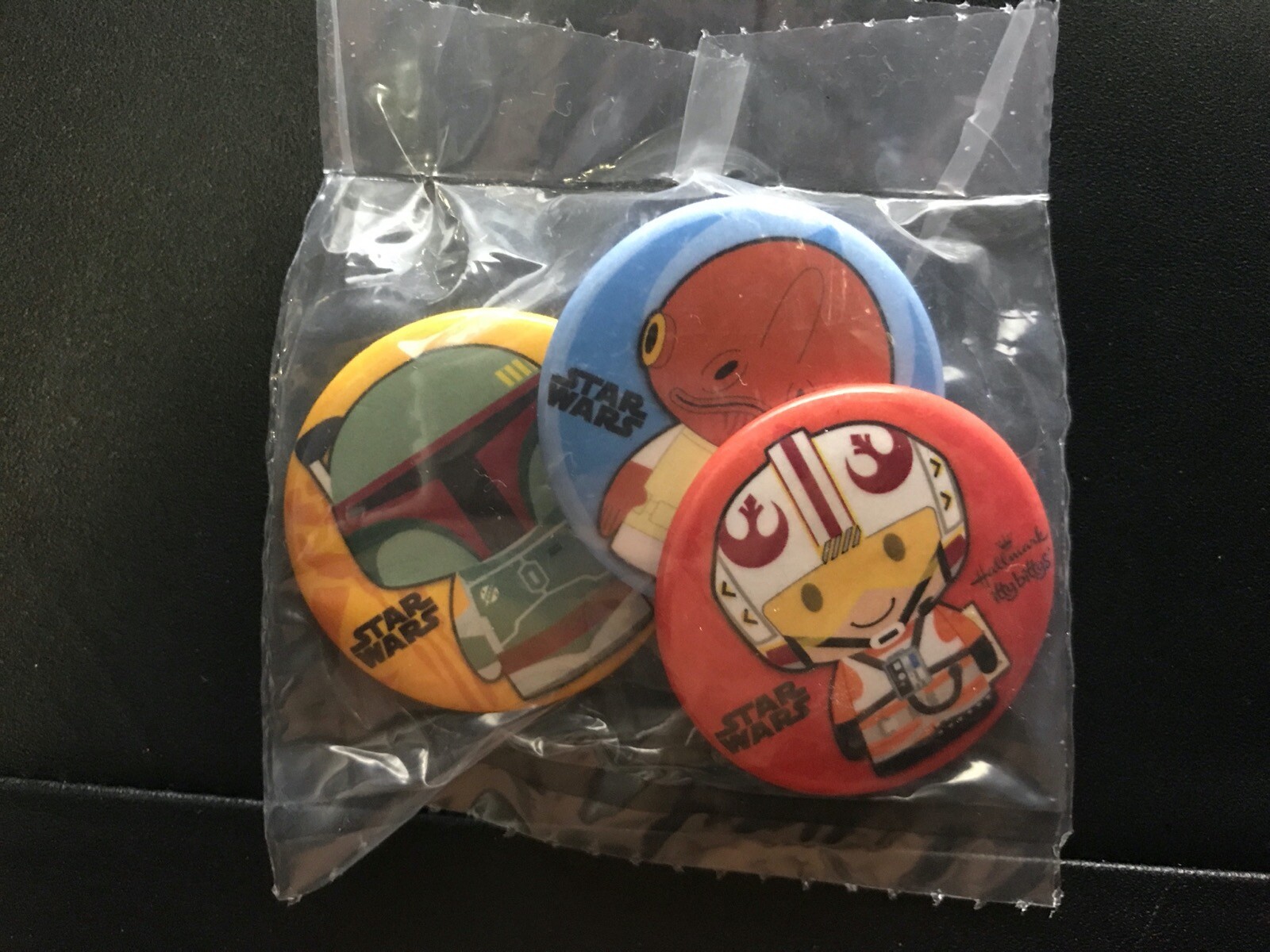 Hallmark Star Wars Day May 4TH Celebration Button Set of 3 LUKE ACKBAR BOBA FETT