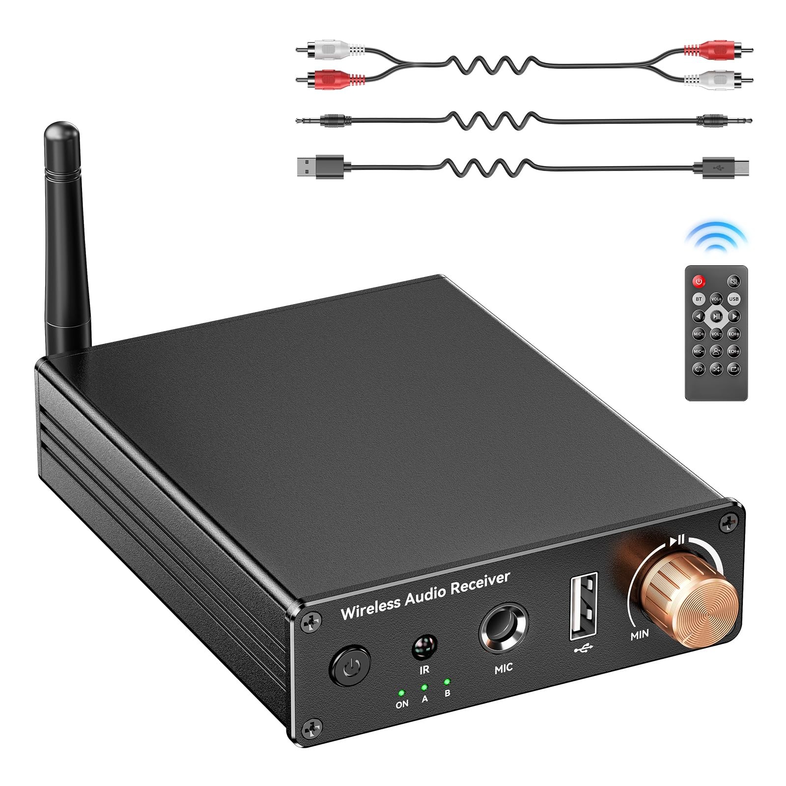 Bluetooth 6.0 Receiver, Hi-Fi Adapter with Wireless Long-Range Low-Latency, Suit