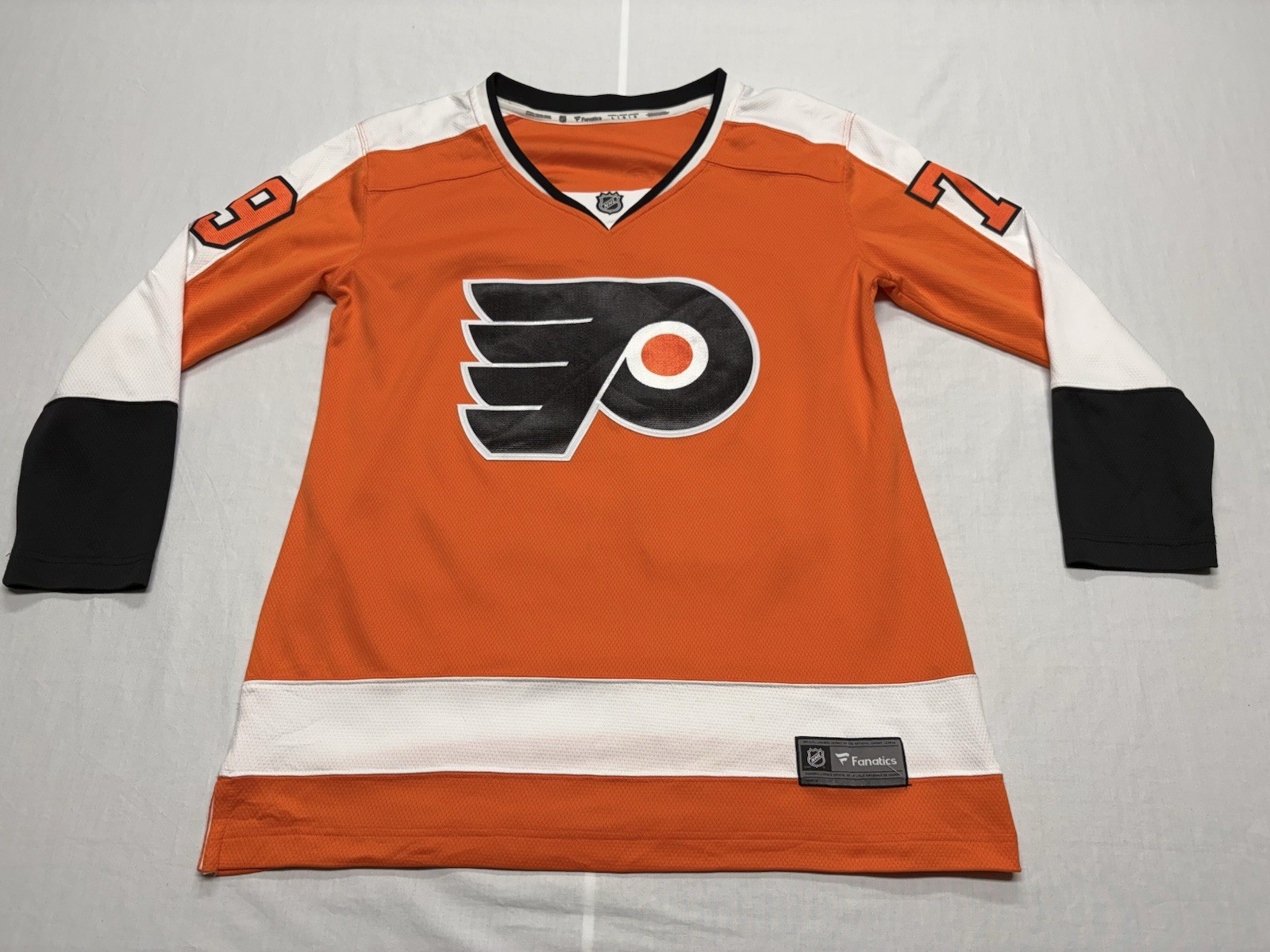 Philadelphia Flyers NHL Carter Hart #79 Fanatics Women’s Jersey Size Large