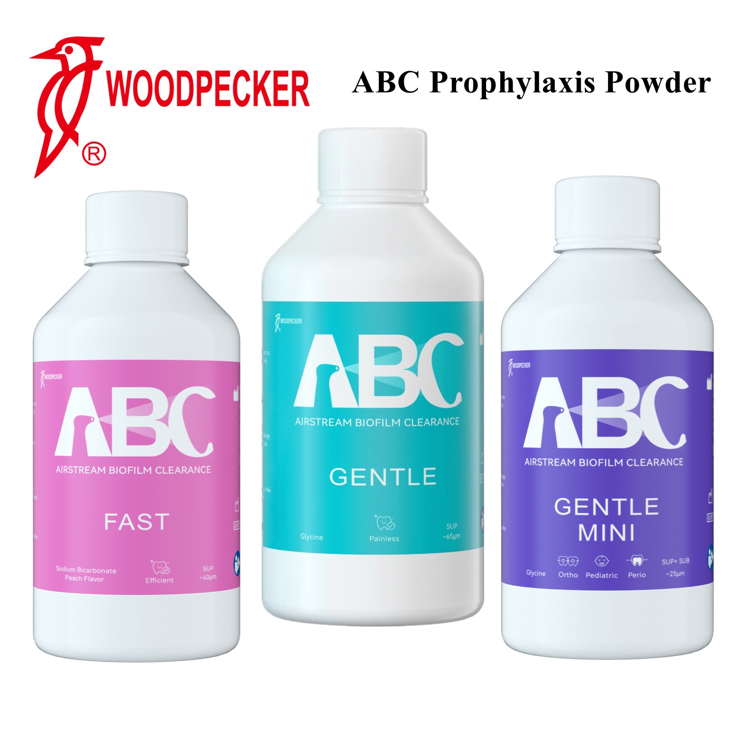 Woodpecker Dental Prophy Air Polishing Powder Glycine Plaque Stain Tartar Remove