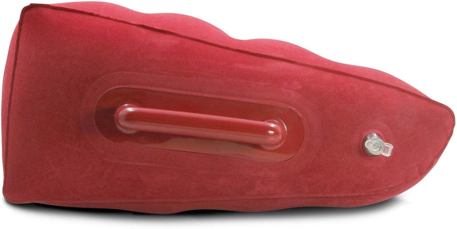 Inflatable Wedge Shape Travel Pillow Memory Foam Support Compact Red for Camping