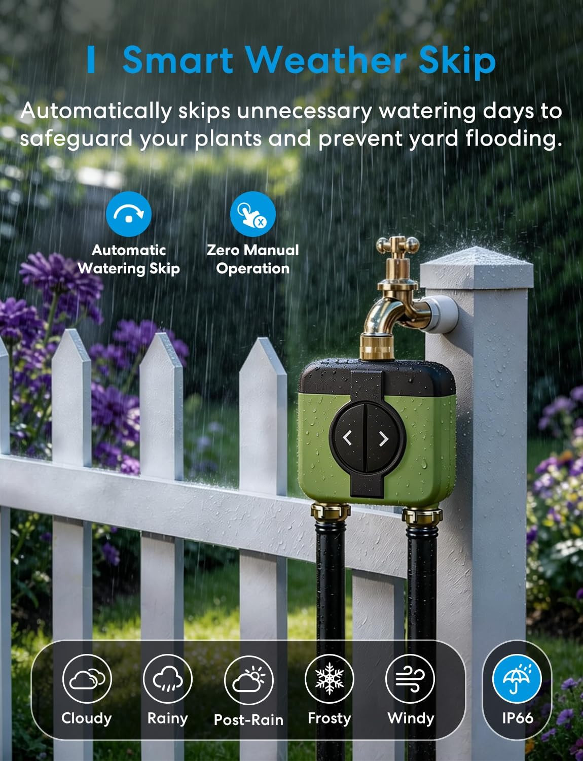 Smart WiFi Water Timer - 2 Zone Sprinkler Controller for Garden Hose