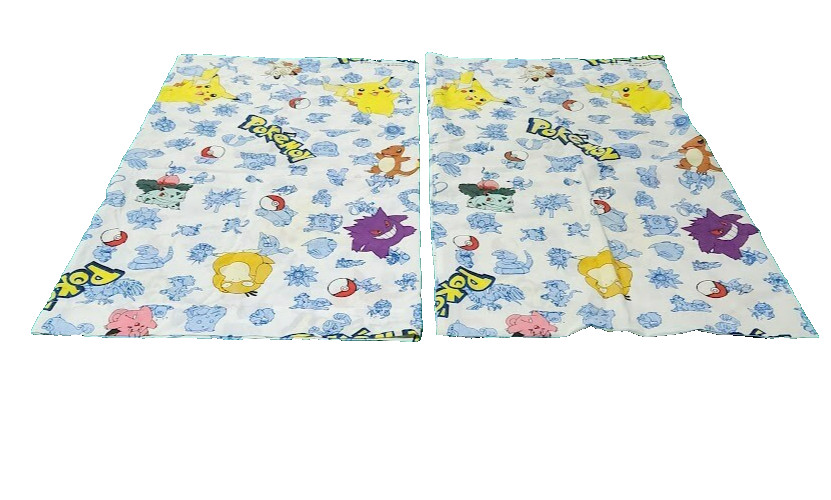 Vtg 1998 Pokemon Pikachu Nintendo 2 Standard Pillowcase HOMEMADE FROM SHEET