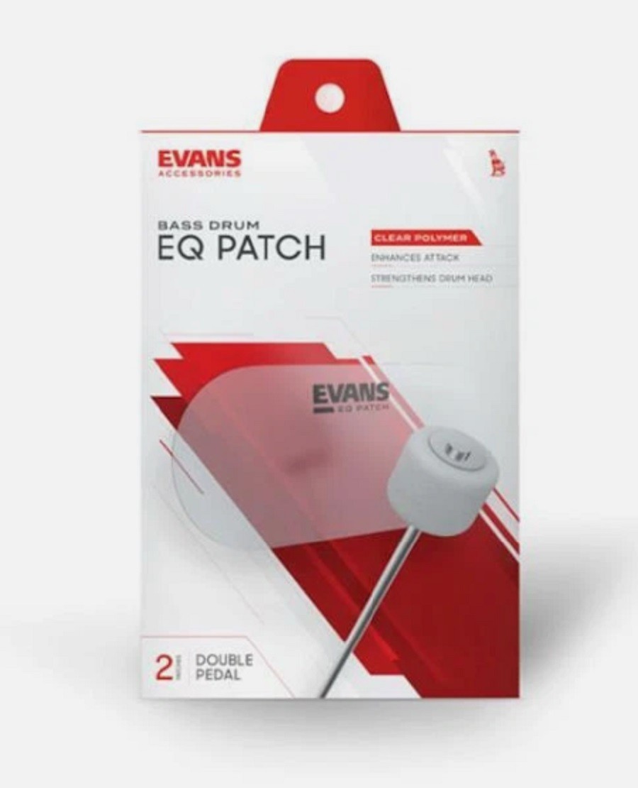 Evans EQ Double Bass Drum Pedal Patchs, Clear Plastic, 2-Pack, EQPC2