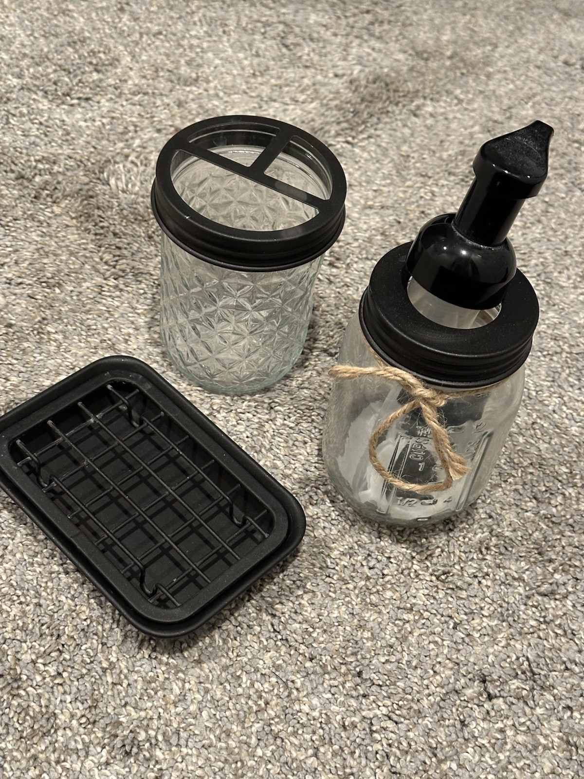 Farmhouse mason jar vanity Accessory Kit