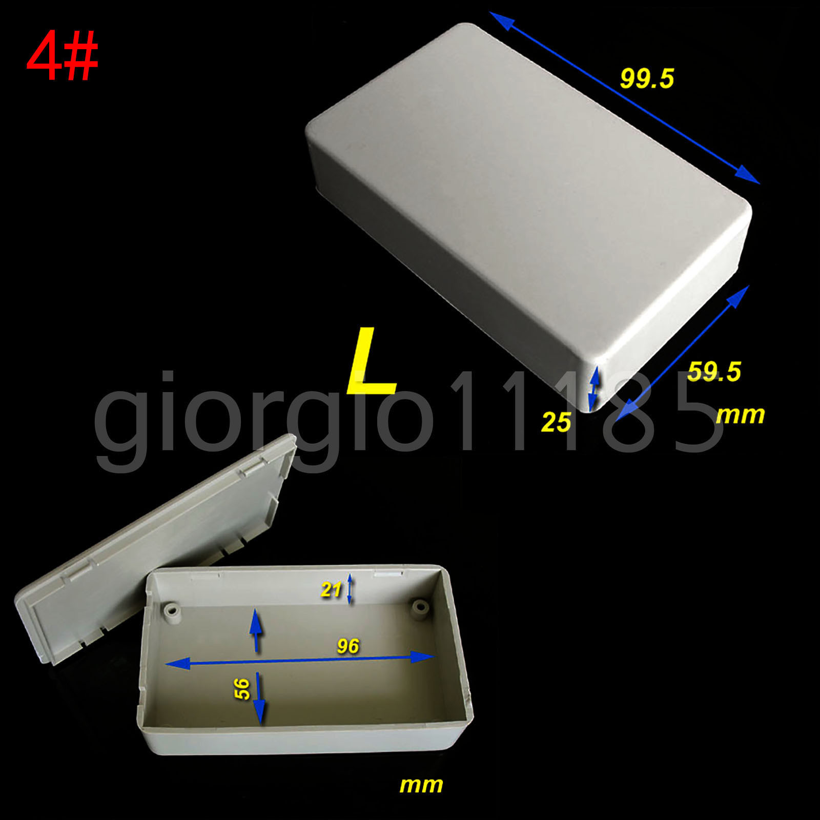 2x Plastic Project Box Electronic Enclosure Case DIY 99.5 x 59.5 x 25mm