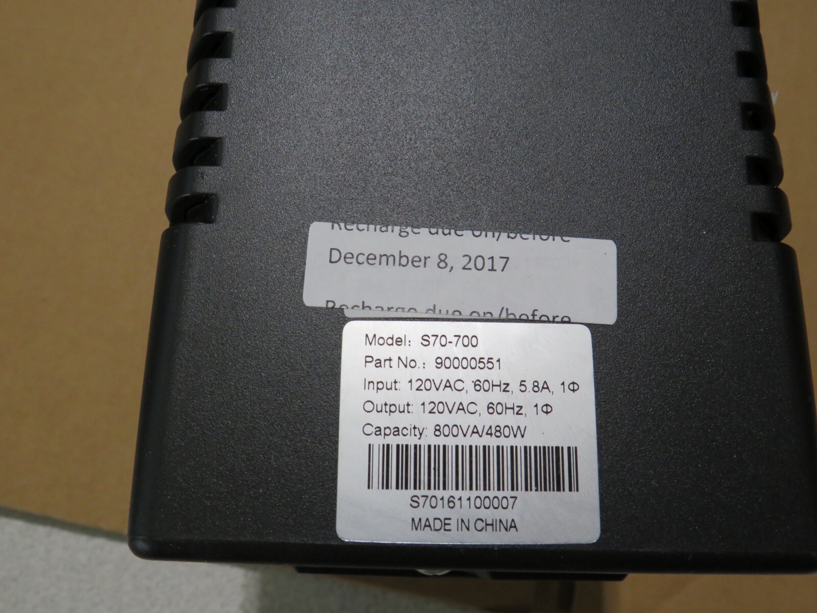 NEW XTREME POWER CONVERSION S70-700 4-OUTLET BACK UP