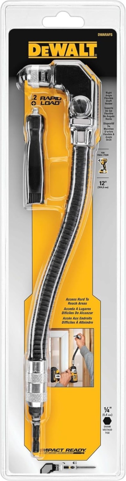 Right Angle Drill Attachment 12-Inch Black