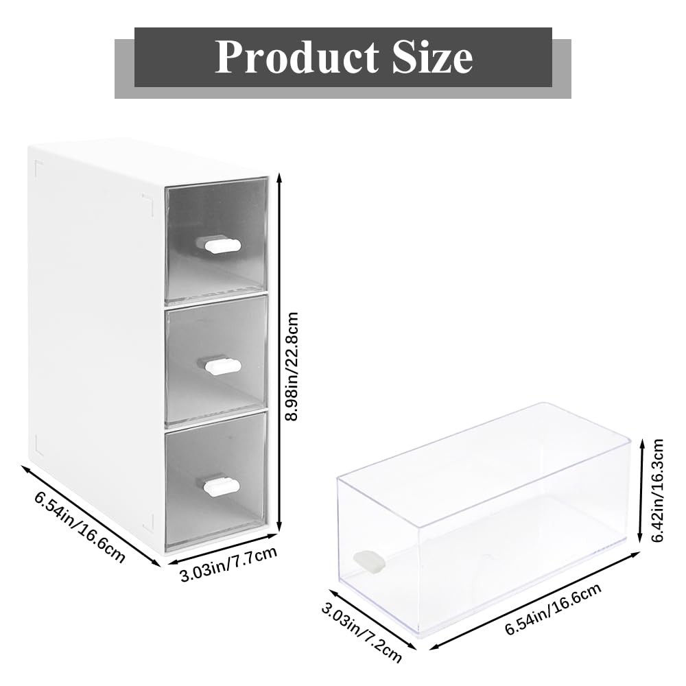 3 Tier Tea Bag Organizer, UOIXPUHUO Plastic Box Organizer Storage White