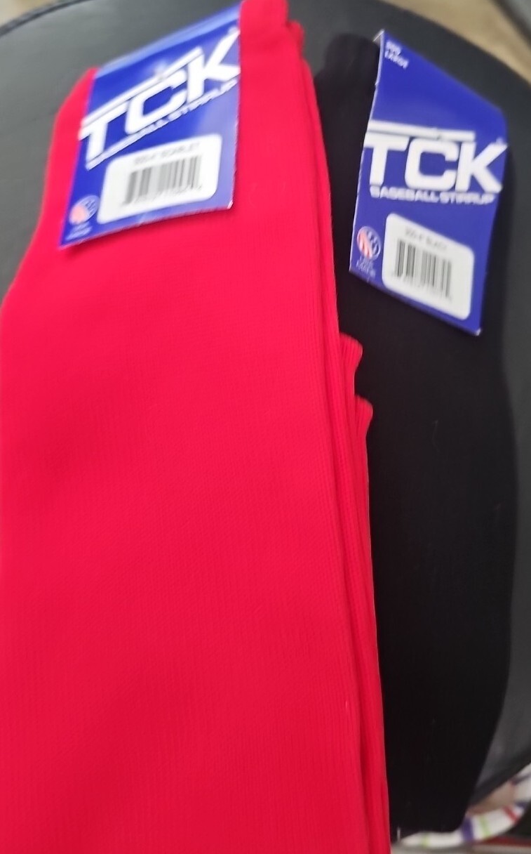 TCK  Red And Black 19 in Baseball Stirrups, Size Large Lot Of 2