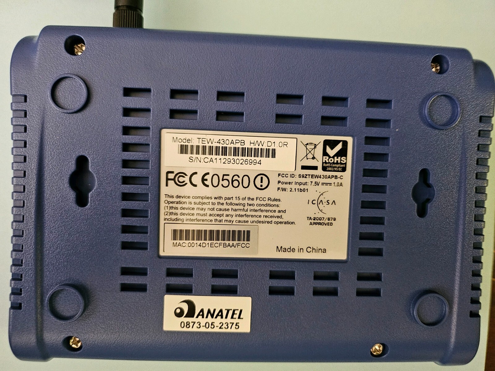 Trendnet 11g Wireless AP TEW-43OAPB