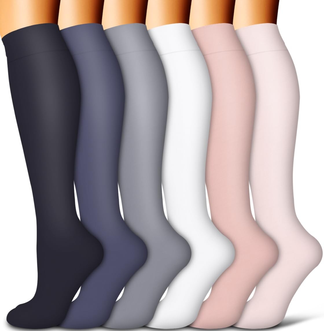 Copper Compression Socks for Small-Medium, 02 Black/Navy/Gray/White/Red/Pink