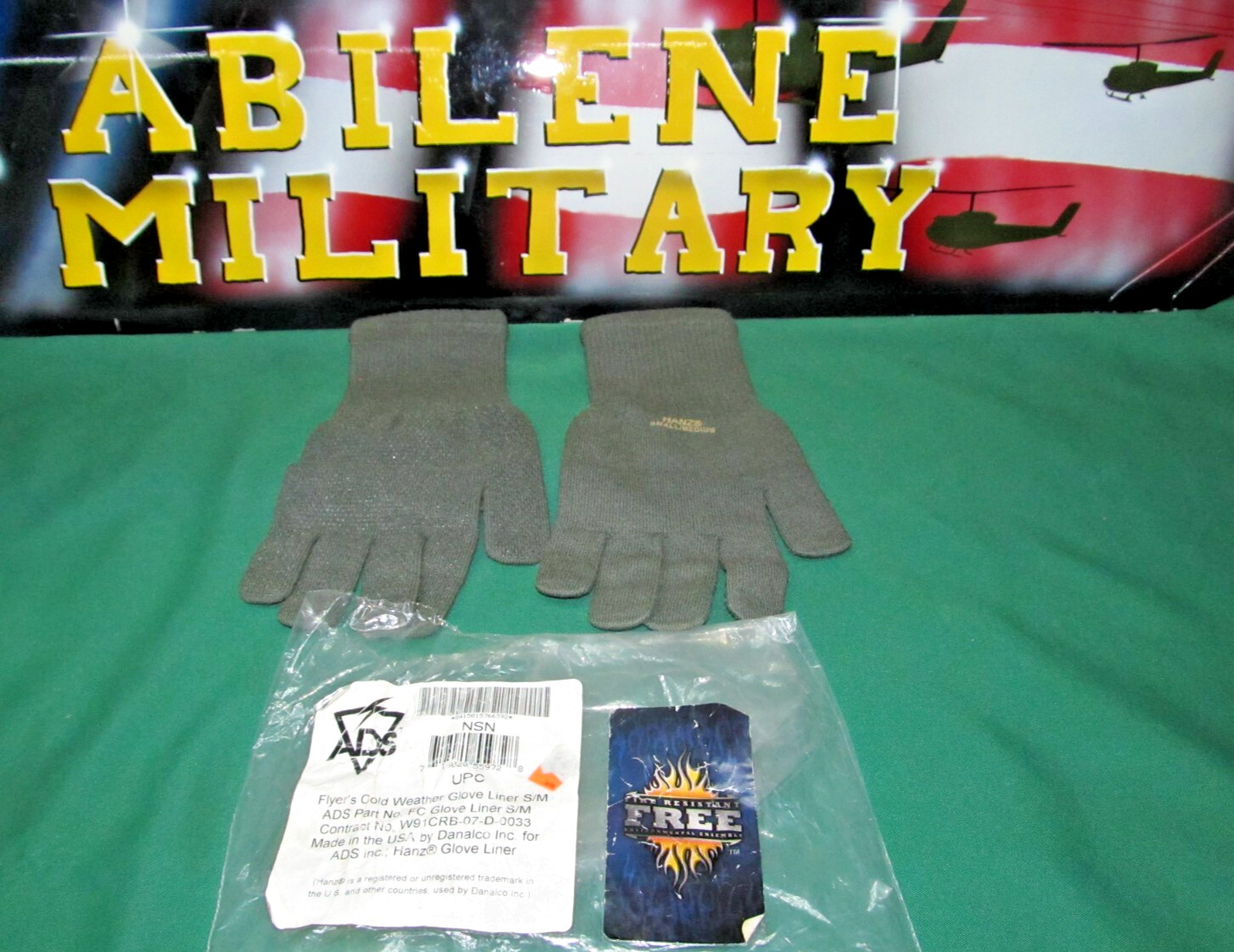 US Military Nomex FR Flyer’s Cold Weather Glove Liners S/M ADS Made USA NEW