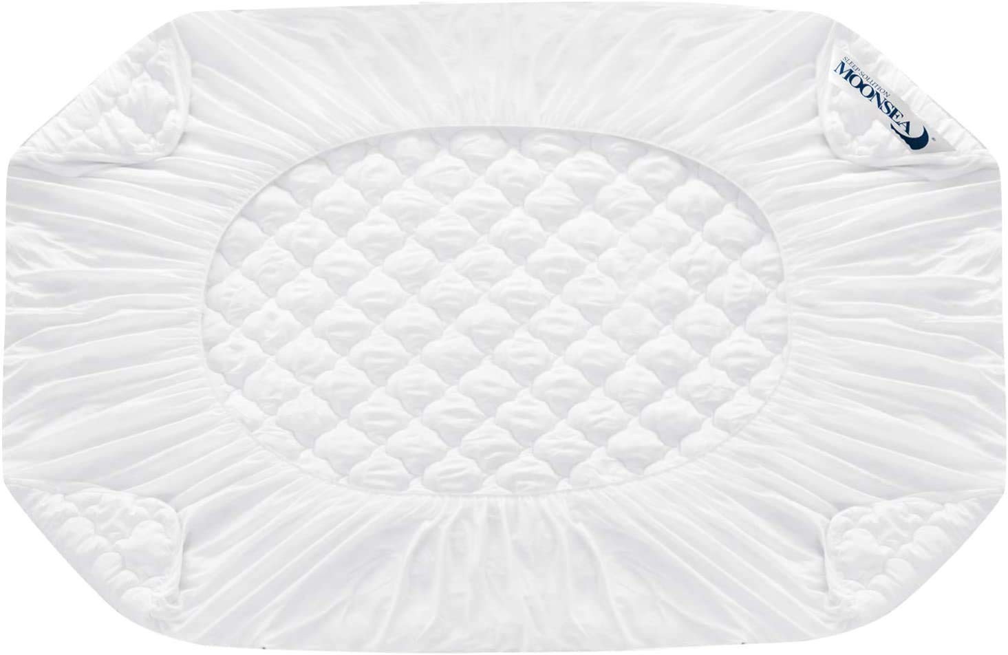 Short Queen Mattress Topper Thick Quilted 15"-23" Deep, White