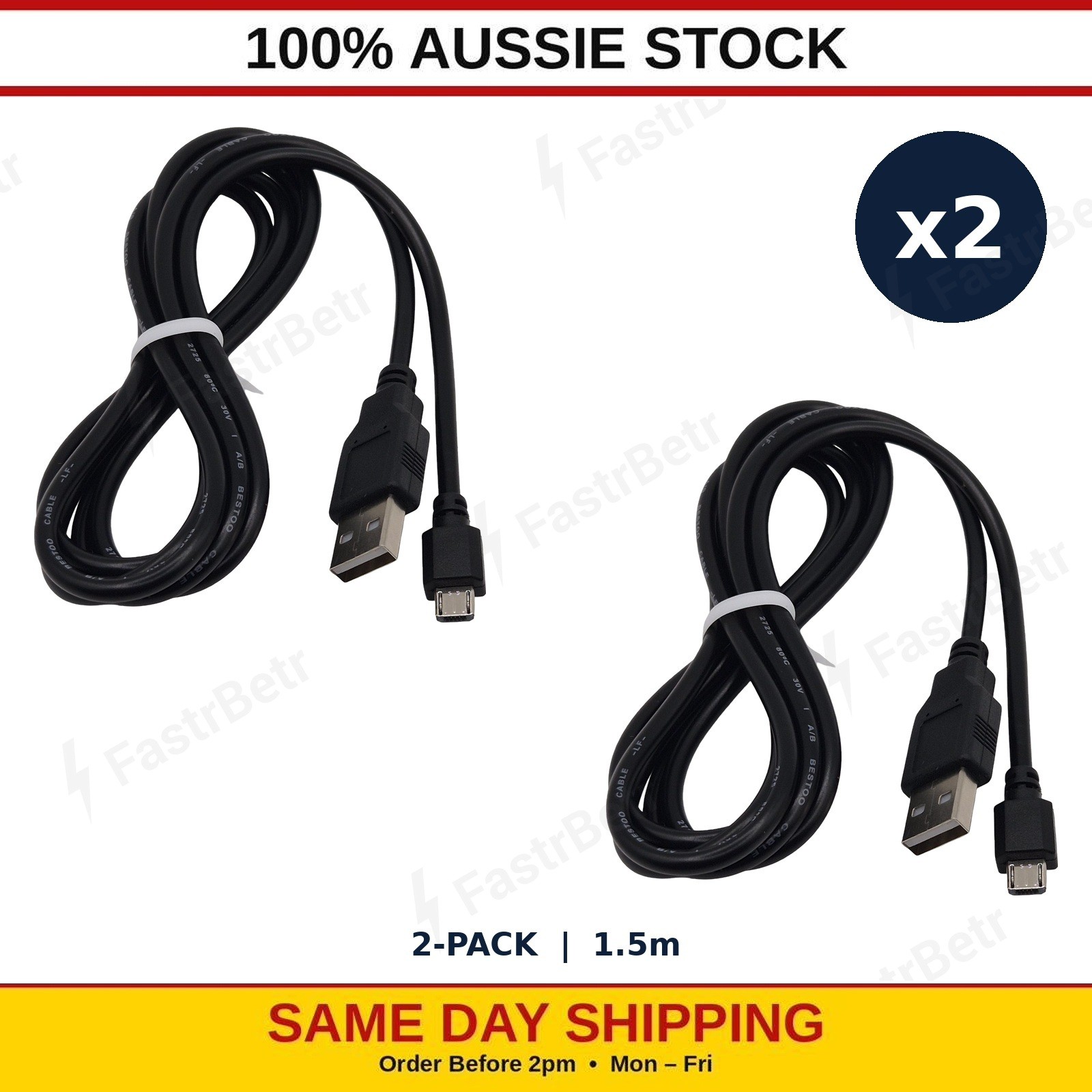 PS4 Controller Charging Cable 150cm 2-Pack | Micro USB DualShock 4