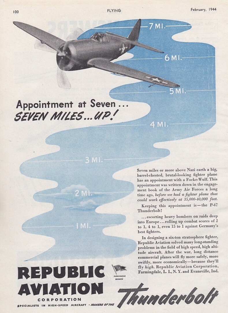 1944 Republic P-47 Thunderbolt Aircraft ad 10/11/2023i