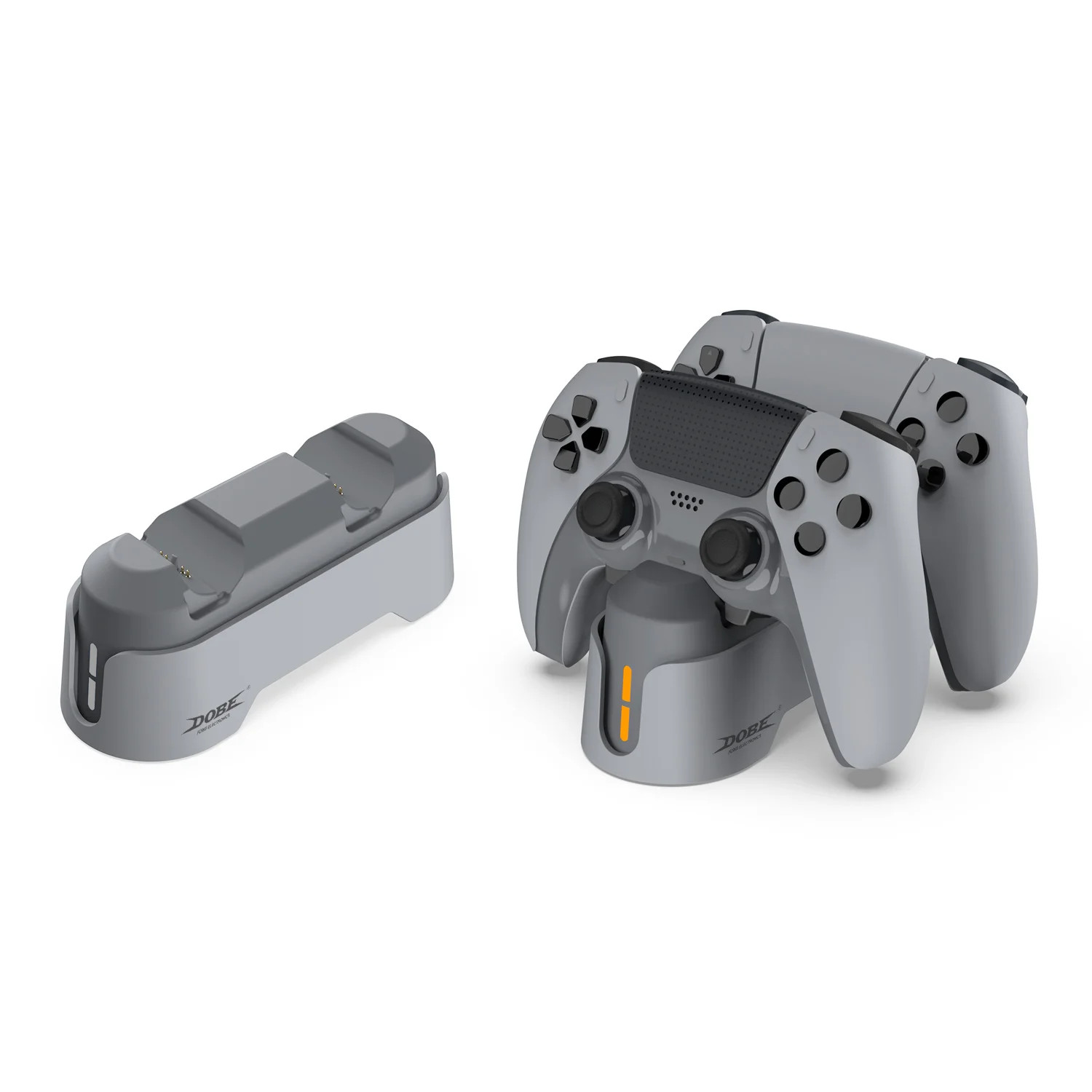 PS5 Dual Controller Charging Dock Fast 30th Anniversary Grey Lighting Stand USA