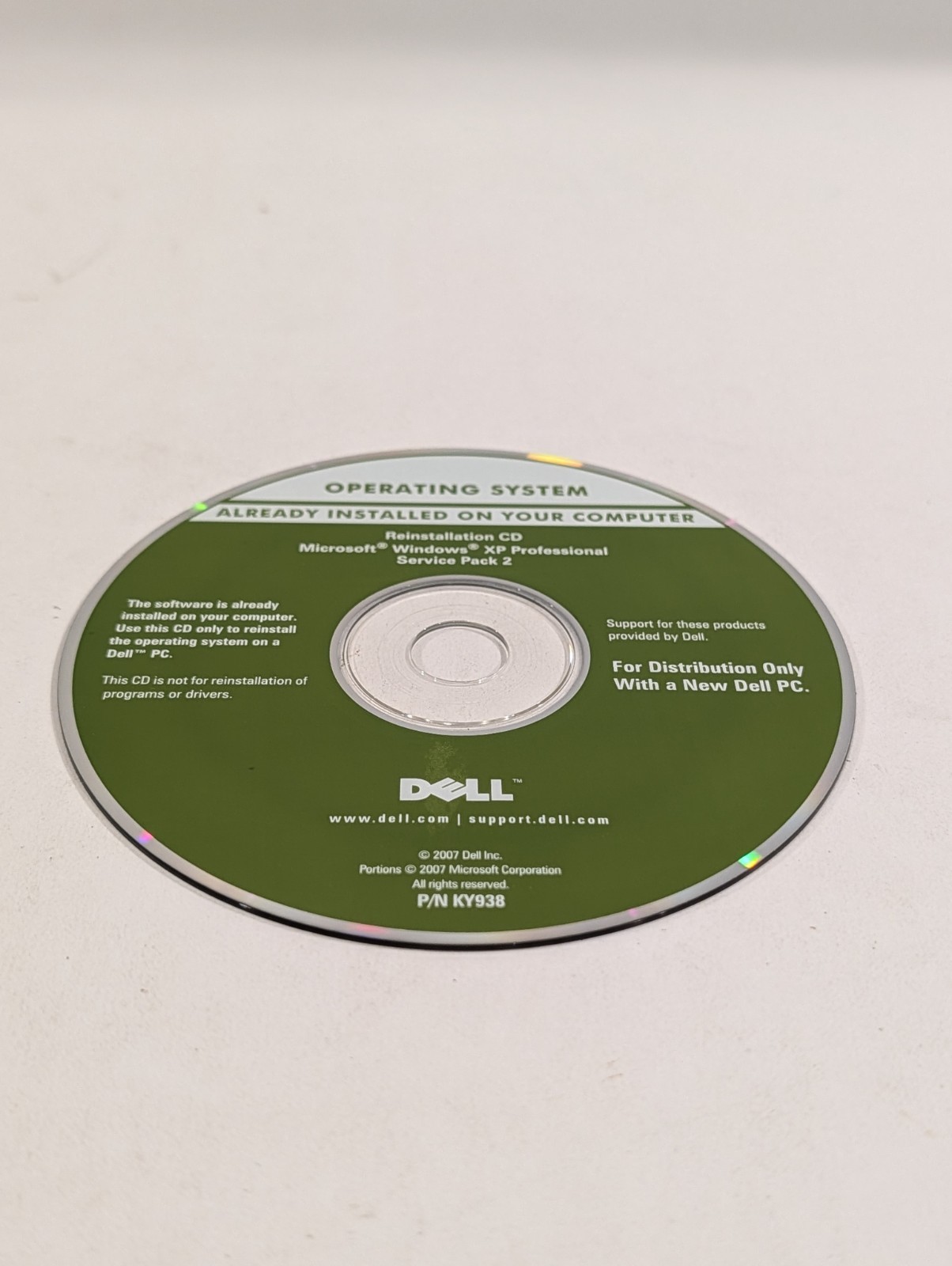 Dell Reinstallation CD Microsoft Windows XP Professional | Disc Only