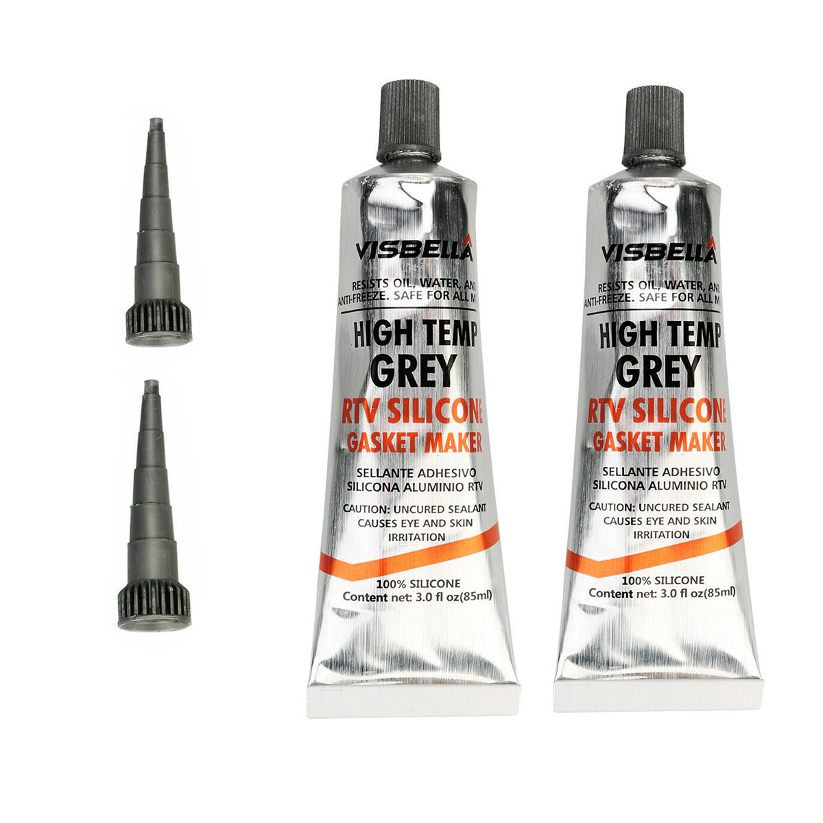 2Pcs Grey RTV Silicone Gasket Maker High Temp Sealant for Car Engine 6.0 OZ