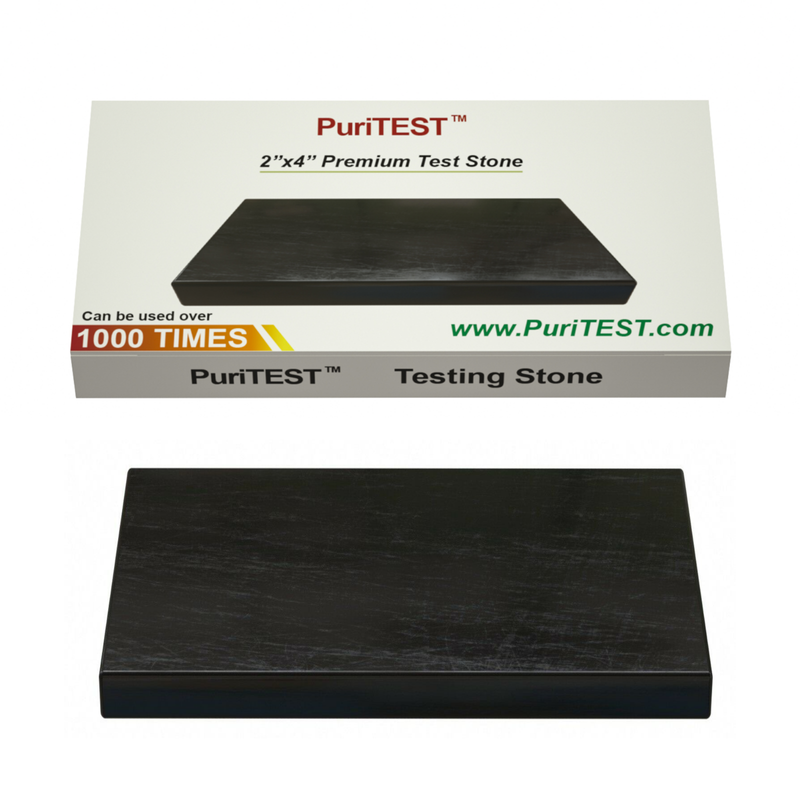 2 LARGE 2''x4'' PuriTEST GOLD TEST STONES Silver Platinum Testing Scratch Tester