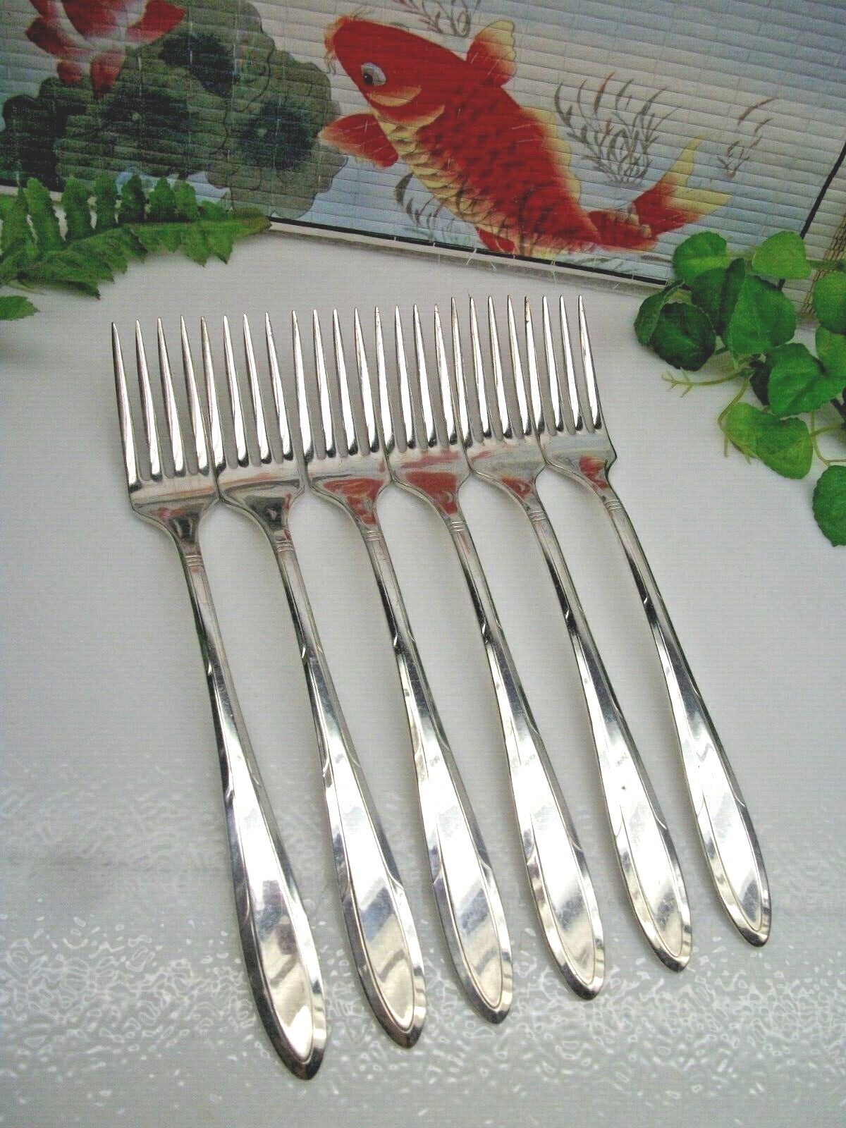 6  Oneida Silver Nobilty Plate  REVERIE  Silverplate  Luncheon Grille Forks 1937