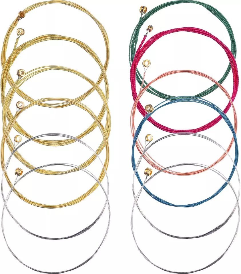 Cuerdas De Guitarra Acustica Cuerdas De Colores Para Guitarra Acústica 6 Piezas