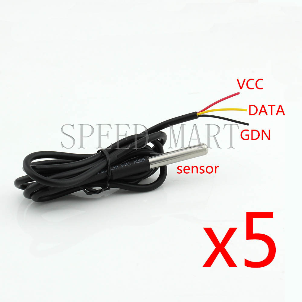 5 PCS High Quality 3V to 5.5V Temperature Temp Sensor Thermal Probe DS18B20
