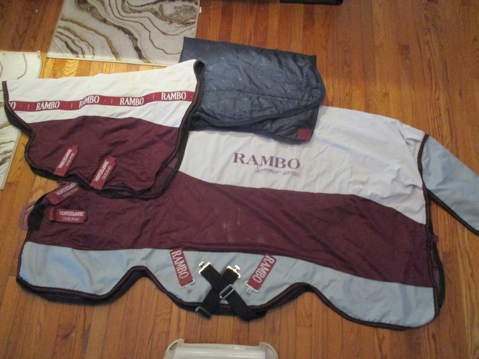 66'' pony burgundy horseware rambo summer series fly sheet w liner & hood 0G