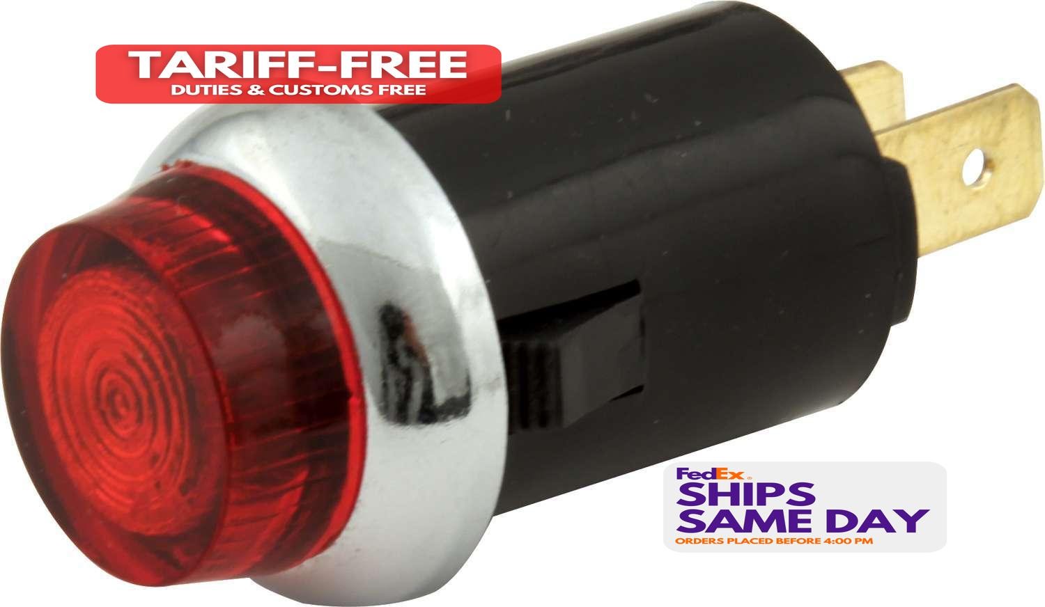 Quickcar 61-701, One Warning Light 3/4 Red Carded High Performance & Racing Part