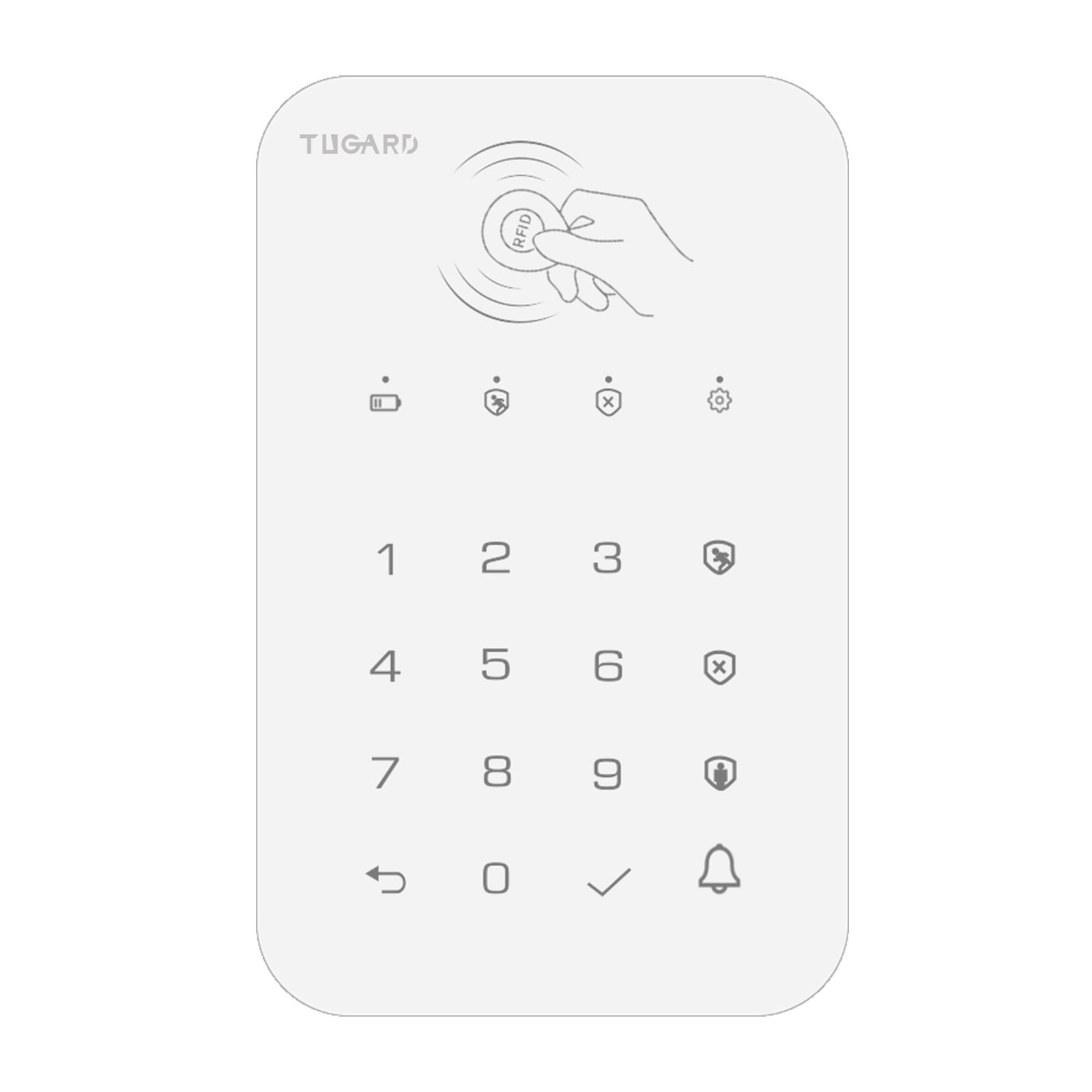 Keyboard for WiFi GSM Burglar Alarm System,Smart 5.43x3.46x0.68 inch, White
