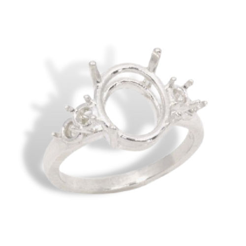 Oval Double Side Accent Pre-notched Ring Mounting