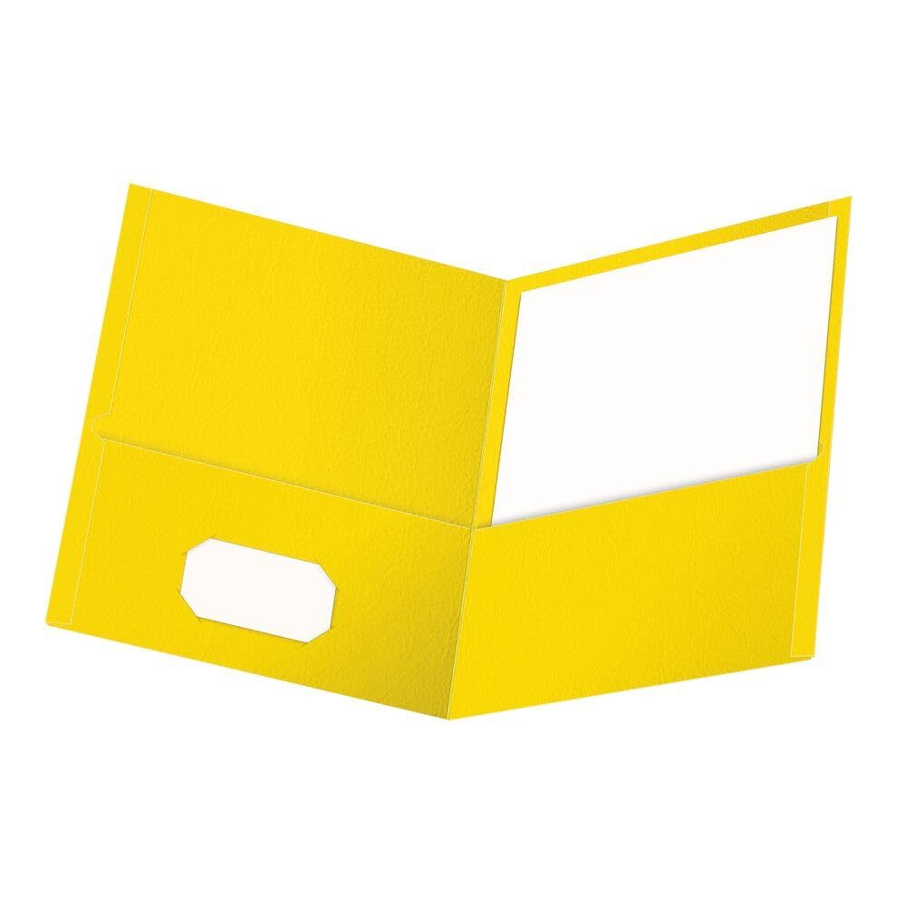 25 Count Yellow Twin Pocket Folders Durable Letter Size Organize School Home ...