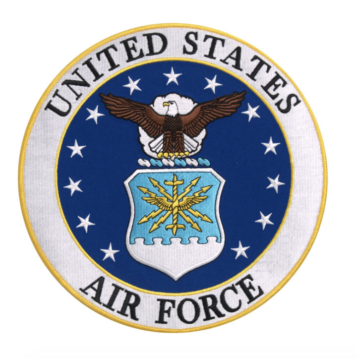 10" US AIR FORCE MILITARY EMBROIDERED JACKET PATCH