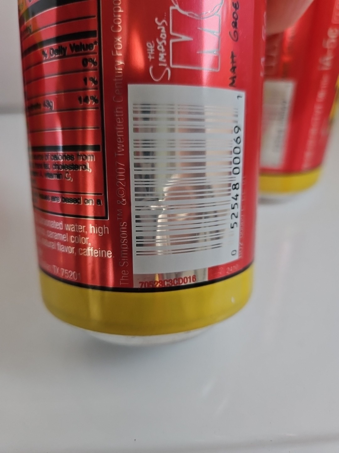 Simpsons Buzz Cola Six Empty Cans