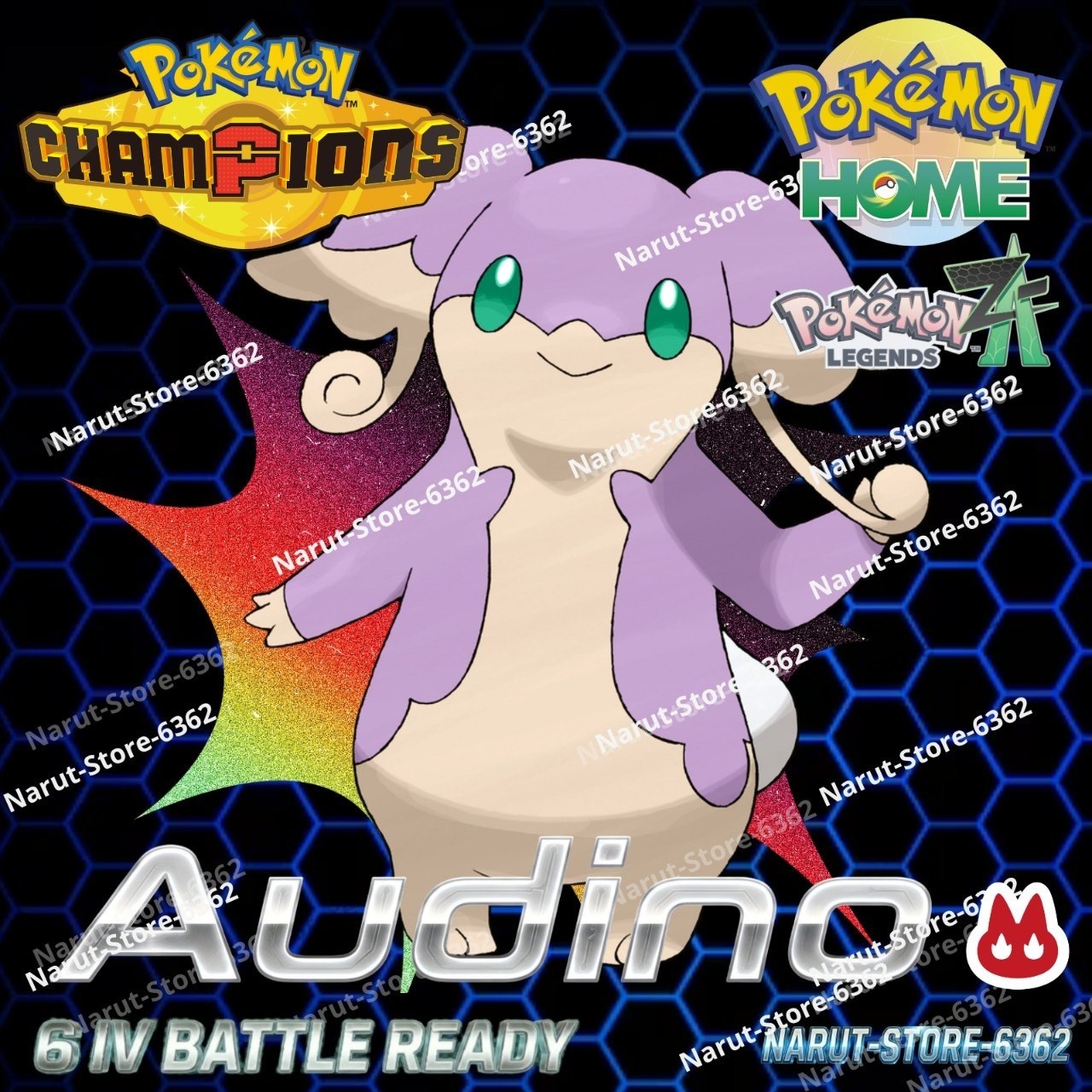 AUDINO 🔥6IV SHINY POKÉMON HOME🔥Pokemon CHAMPIONS FROM LEGENDS ZA