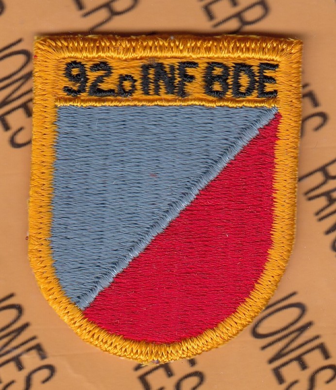 US Army 92nd Infantry Brigade Puerto Rico ARNG beret flash patch c/e