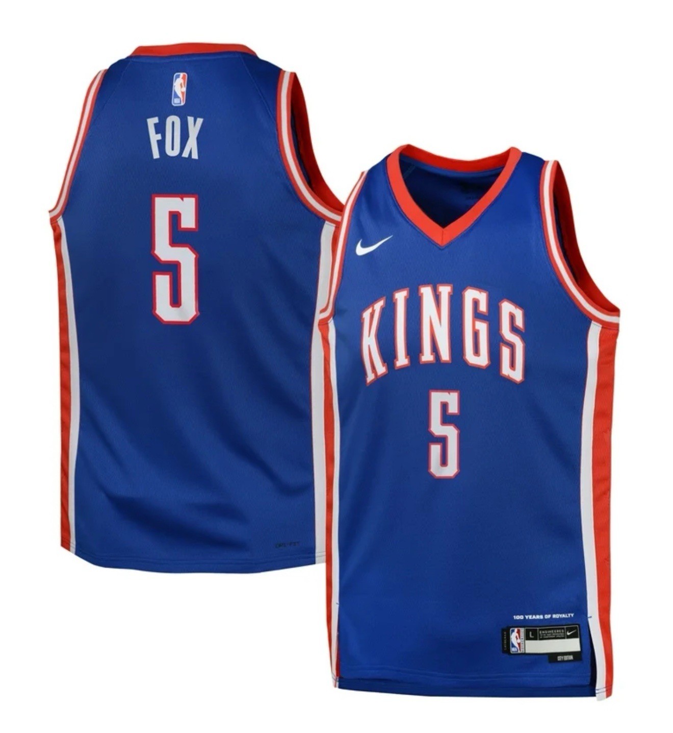 Sacramento Kings De’Aaron Fox 5 Nike City Edition Jersey Size XXL Basketball NBA